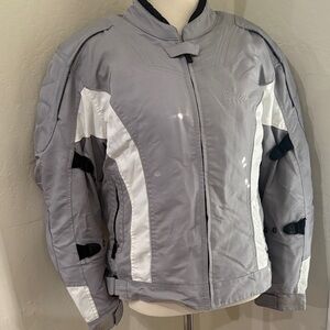 Stylish motorcycle Gray and White Utility Jacket with pads